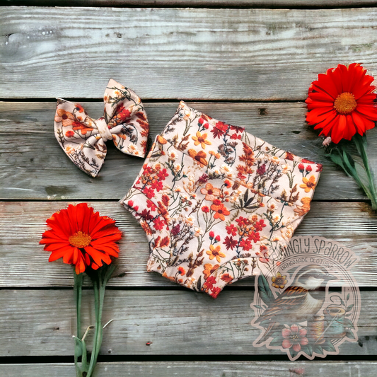 Cozy Velvet Wildflower Bummies + 5" Bow