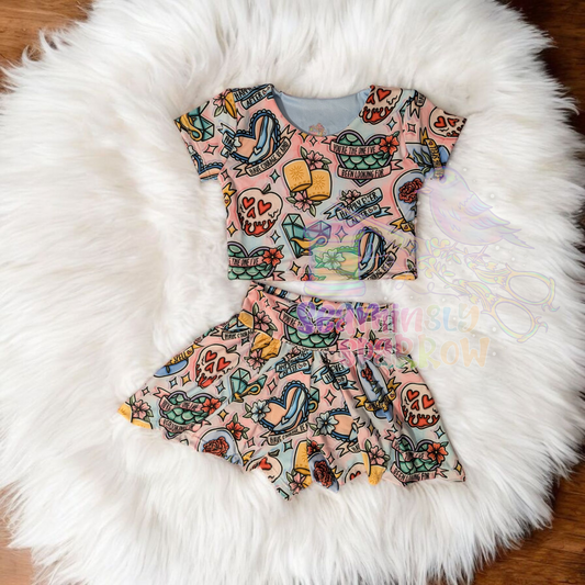 Happily Ever After - Crop Top + Tulip Shorts Set
