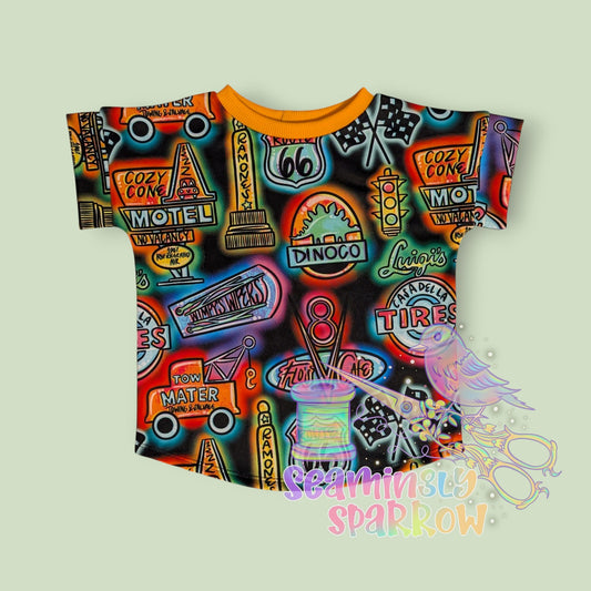 Dolman Tee - Cars Neon Signs