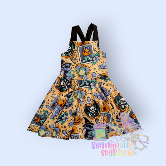 Cleo Dress - Halloween Blue Alien Tattoo Flash