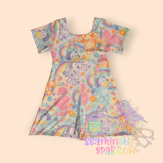 Petal Romper - Blue Dog Best Friends