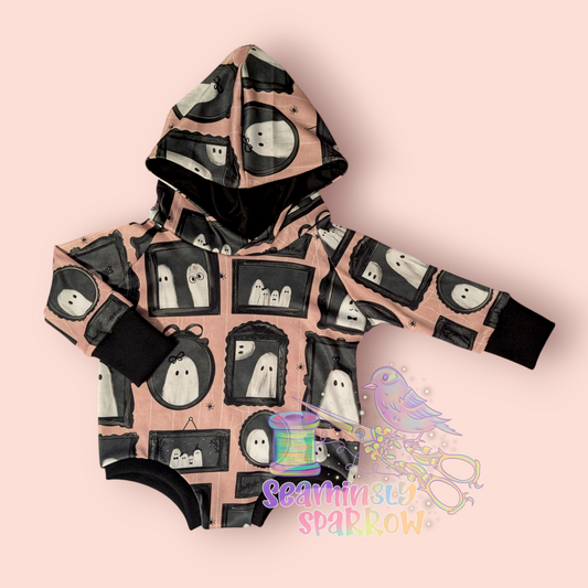 Rowan Hooded Romper - Ghost Frames